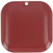 Rounded square sequin in metal and epoxy resin 22 mm - Dark red x1