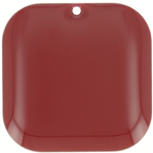 Rounded square sequin in metal and epoxy resin 22 mm - Dark red x1