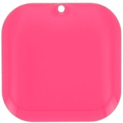 22mm Rounded square sequin in metal and epoxy resin - Neon pink x1|raw }}