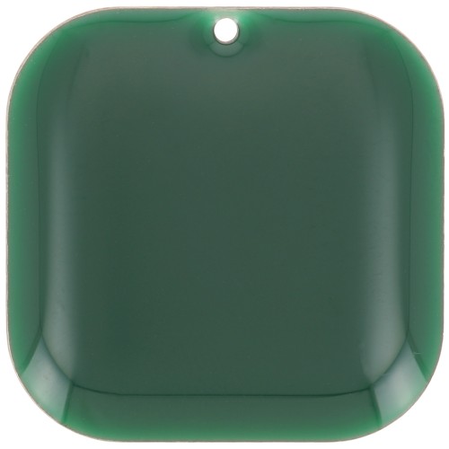 22mm Rounded square sequin in metal and epoxy resin - Fir Green x1