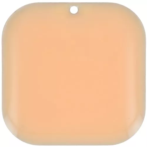 22mm Rounded square sequin in metal and epoxy resin - Light Rose x1