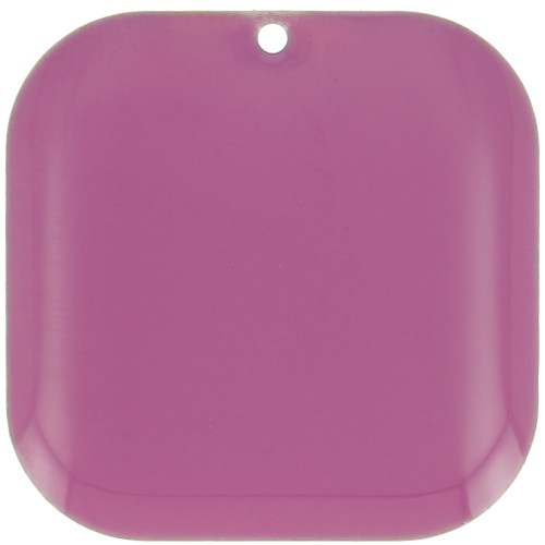 22mm Rounded square sequin in metal and epoxy resin - Plum x1