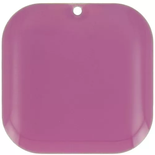 22mm Rounded square sequin in metal and epoxy resin - Plum x1