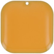 22mm Rounded square sequin in metal and epoxy resin - Mustard x1|raw }}