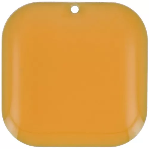 22mm Rounded square sequin in metal and epoxy resin - Mustard x1