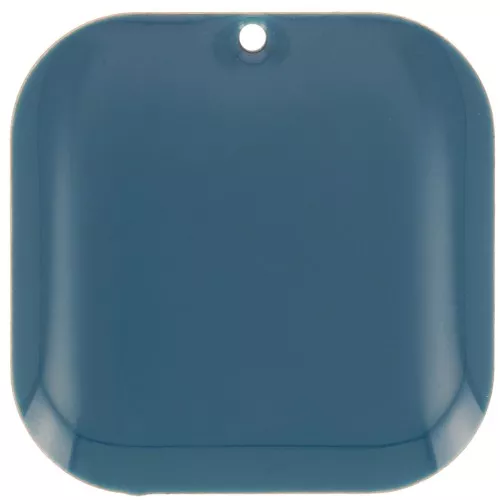22mm Rounded square sequin in metal and epoxy resin - Petroleum x1