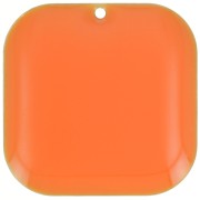 22mm Rounded square sequin in metal and epoxy resin - Orange x1|raw }}