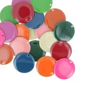 25mm Epoxy resin round sequins assortment - Multicolored x20