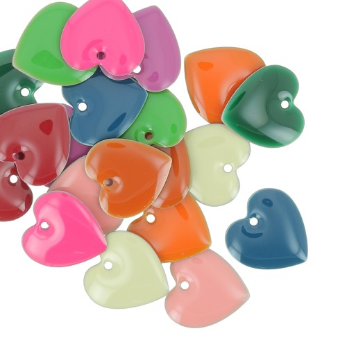 15mm Epoxy resin heart sequins assortment - Multicolored x20
