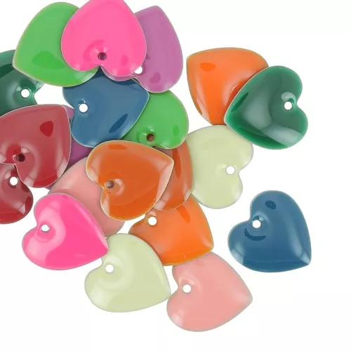 15mm Epoxy resin heart sequins assortment - Multicolored x20