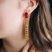 33x4mm 304L stainless steel Spacer bar zirconium oxides - Gold - Multicolored x1