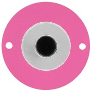 25mm Round Plexiglas eye spacer - Fuchsia - Silver x1|raw }}