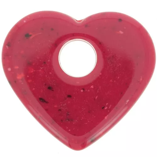 27x30mm opaque acrylic heart pendant - Granite red x1