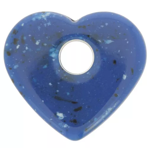 27x30mm opaque acrylic heart pendant - Dark blue granite x1