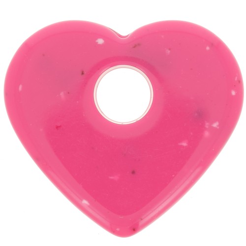 27x30mm opaque acrylic heart pendant - Pink granite x1