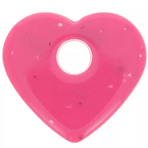 27x30mm opaque acrylic heart pendant - Pink granite x1