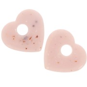 27x30mm acrylic heart pendant - Nude granite x1