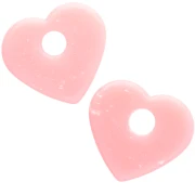 Translucent acrylic heart pendant, 27x30 mm - Granite Pink x1
