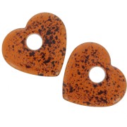 27x30mm Clear acrylic heart pendant - Mottled amber x1