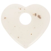 27x30mm Clear acrylic heart pendant - Off-white mottled x1|raw }}