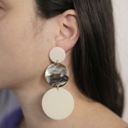 20 mm round earstuds in opaque acrylic - Royal Blue Pearl x2