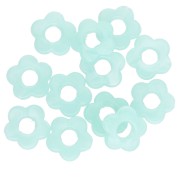 14 mm clear acrylic flower beads - Marbled Turquoise x4|raw }}