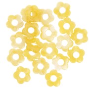 14mm clear resin flower beads - Marbled Ochre x4