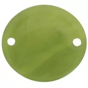 22x20mm Oval transparent acetate spacer - Marbled Olive x1