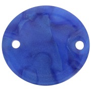 22x20mm Oval transparent acetate spacer - Royal blue pearl x1|raw }}