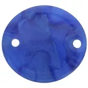22x20mm Oval transparent acetate spacer - Royal blue pearl x1