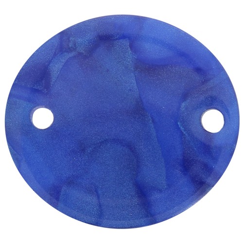 22x20mm Oval transparent acetate spacer - Royal blue pearl x1