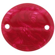 22x20mm Oval transparent acetate spacer - Red x1