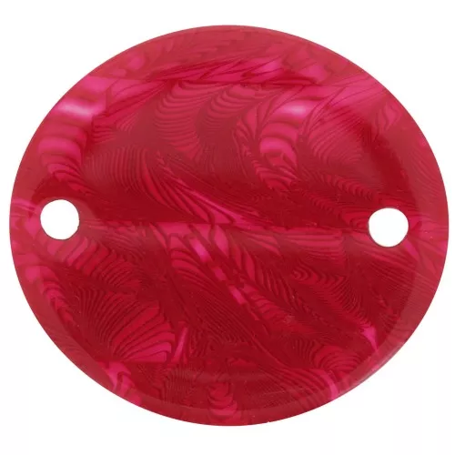 22x20mm Oval transparent acetate spacer - Red x1