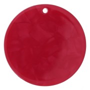 30 mm round transparent acetate pendant - Red Marble x1