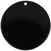 40mm Round opaque pendant in acrylic - Black x1