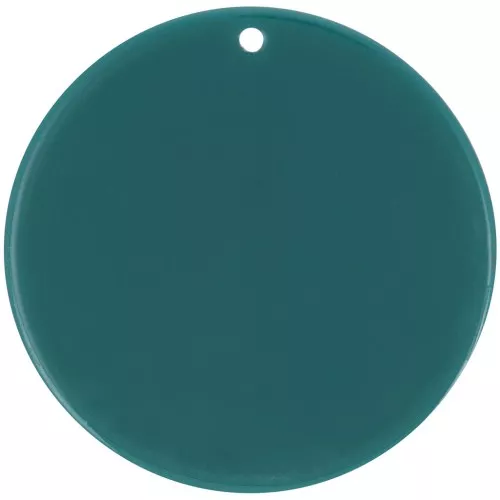 40mm Round opaque pendant in acrylic - Bottle green x1