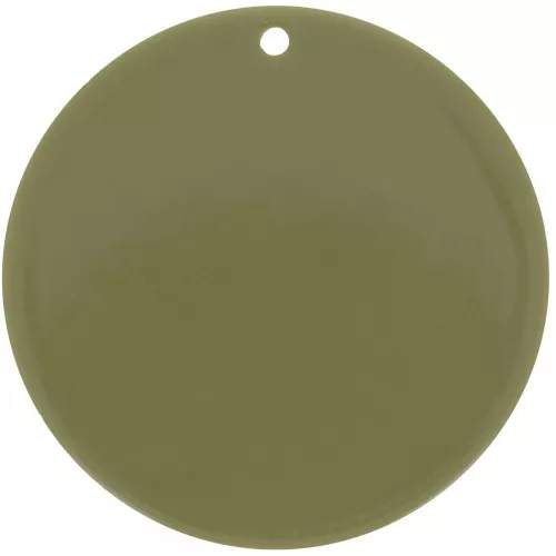 40mm Round opaque pendant in acrylic - Olive x1