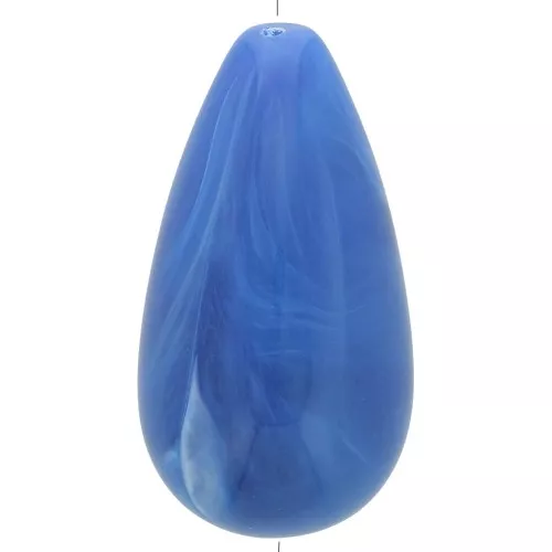 30x16mm opaque resin Pear bead - Royal blue marbled x1