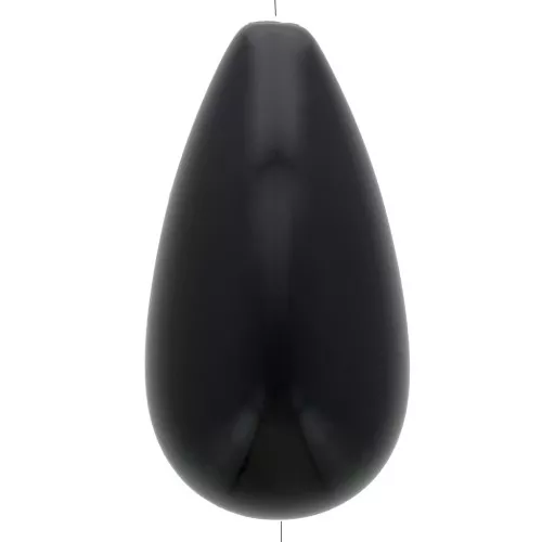 30x16mm opaque resin Pear bead - Black x1