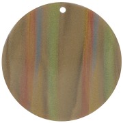 40mm Round opaque acetate pendant - Striped Multi-brown pearl x1