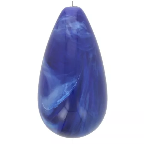 30x16mm opaque resin Pear bead - Marbled navy blue x1