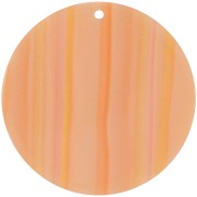 40mm Round opaque acetate pendant - Striped Multi-orange pearly x1