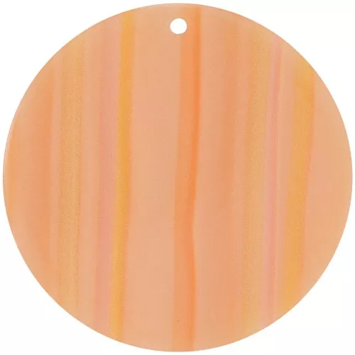 40mm Round opaque acetate pendant - Striped Multi-orange pearly x1
