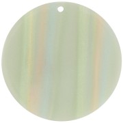 40mm Round opaque acetate pendant - Striped Multi-light green pearl x1|raw }}