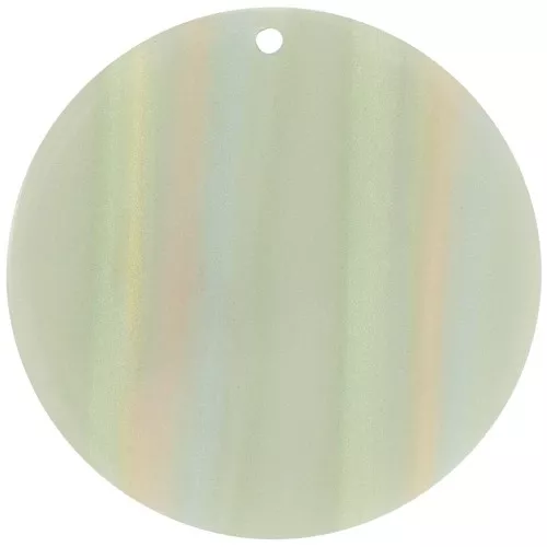 40mm Round opaque acetate pendant - Striped Multi-light green pearl x1