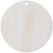 40mm Round opaque acetate pendant - Striped Multi-White Pearl x1