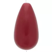 30x16mm opaque resin Pear bead - burgundy x1