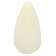 Perle poire en résine opaque 30x16 mm - Ecru x1