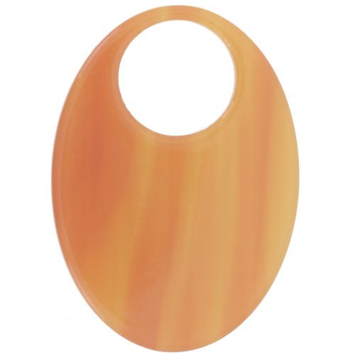 45x32mm Oval transparent acetate pendant - Marbled Fauve x1