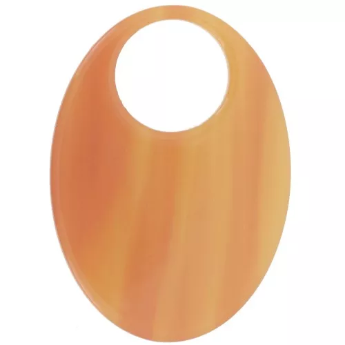 45x32mm Oval transparent acetate pendant - Marbled Fauve x1